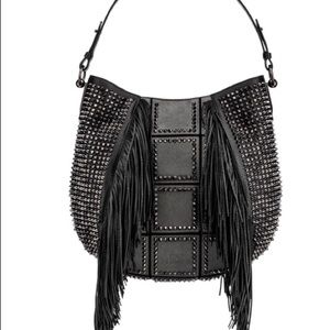 CHRISTIAN LOUBOUTIN Lucky Fringed Hobo Bag